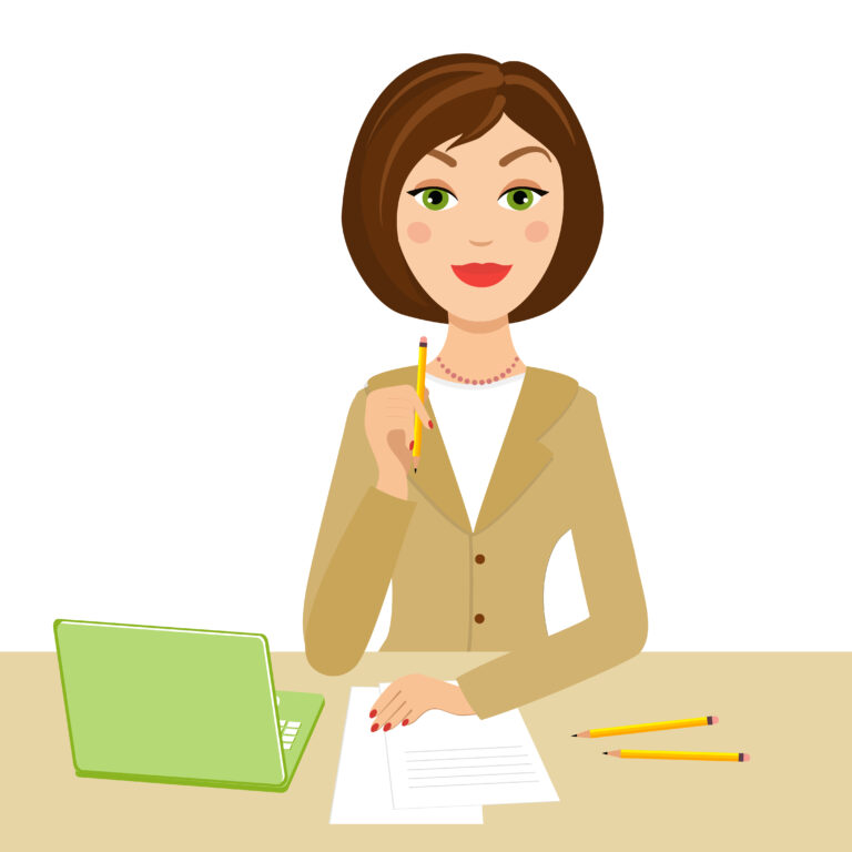 Illustration d’une secrétaire indépendante – accompagnement humain et professionnel