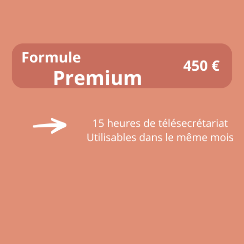 Tarifs forfait premium – service de secrétariat indépendant